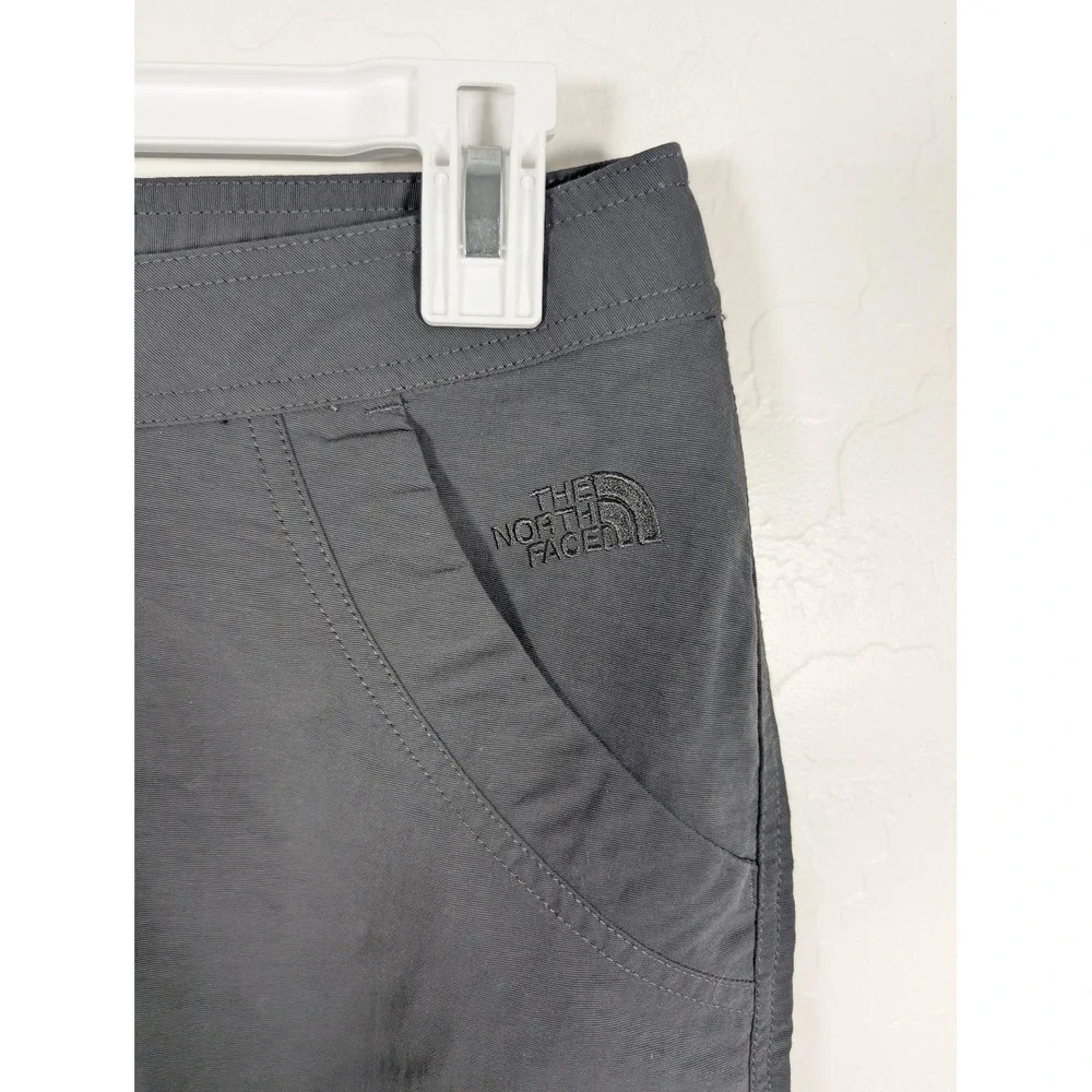 North Face Cargo Shorts Womens 4 Gray Hiking Outdoor‎ Utility Drawstring Nylon